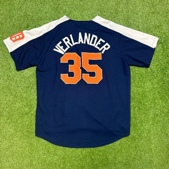 Detroit Tigers Justin Verlander Y2K Embroidered Jersey Men's Size Large Fit - Picture 1 of 7